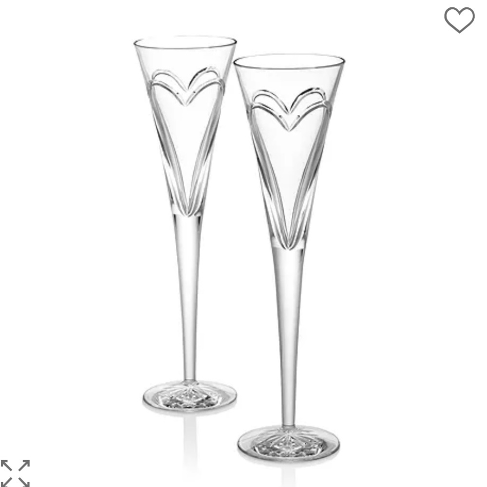 🥂 Waterford Wish Romance Champagne Flutes Set Crystal w/ Box NWT Wedding Gift 🍾